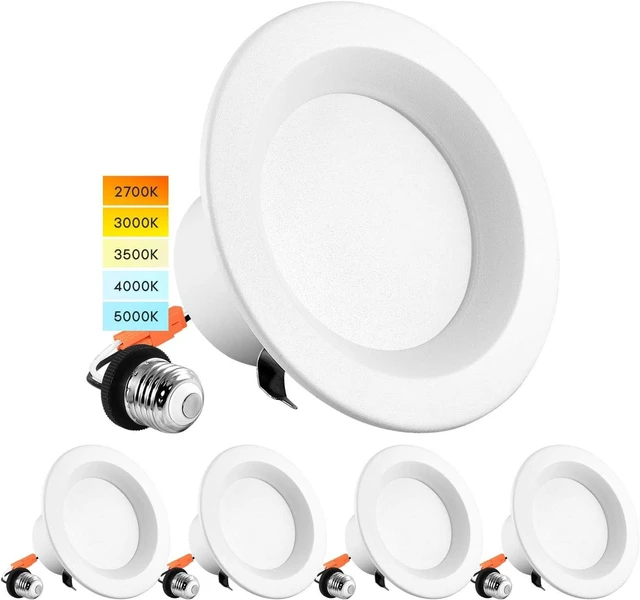 Main image of LUXRITE 4 Inch LED Recessed Can Lights, 10W=60W, 750 Lumens (4 Pack)
