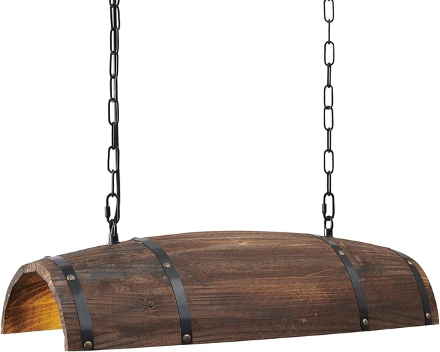 Main image of Antique Wood Wine Barrel Pendant Light