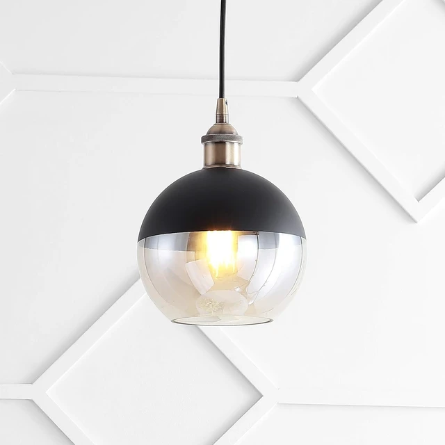 Alt view image 2 of 7 - JONATHAN Y Nixon 1-Light 7.5" Globe Pendant, Brass Gold/Black