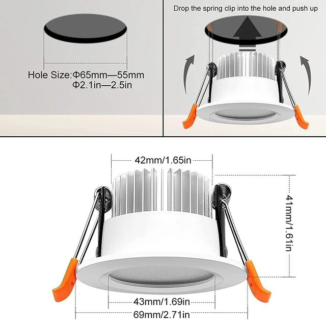 Alt view image 5 of 7 - LightingWill 2 Inch Recessed Lighting, Smart WiFi LED Downlight, 5W LED Ceiling Light Compatible with Alexa/Google Assistant, Dimmable RGB & 2700K-6500K, 120V with LED Driver (4 Pack)