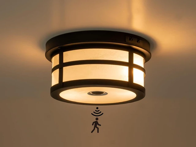 Main image of Motion Sensor Outdoor Ceiling Light, Flush Mount Front Porch Light with Adjustable Sensor 2-Light Black Outdoor Light Fixture Ceiling Mount with Frosted Glass for Garage, Patio