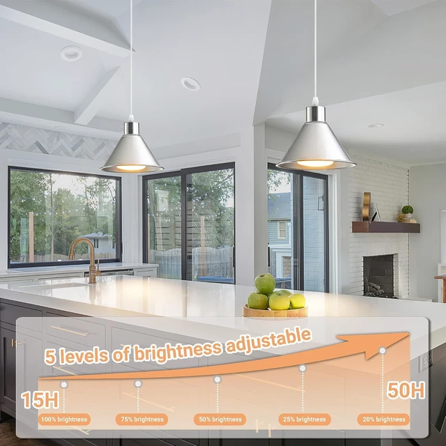 Alt view image 4 of 7 - Battery Operated Pendant Light Set of 2, RGB Color Changing Rechargeable Hanging Light with Remote Up to 50 Hours Use, Vintage Pendant Light No Wiring for Bedroom Living Room(Nickel)