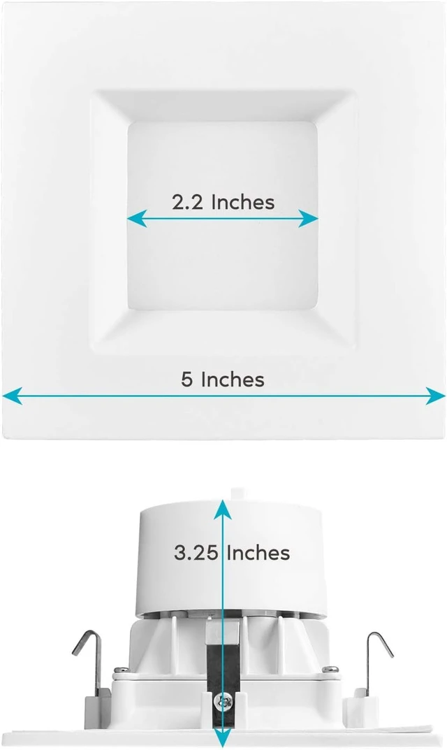 Alt view image 3 of 6 - LUXRITE 4 Inch Square Recessed LED Can Lights, Dimmable, CRI 90 (4 Pack)