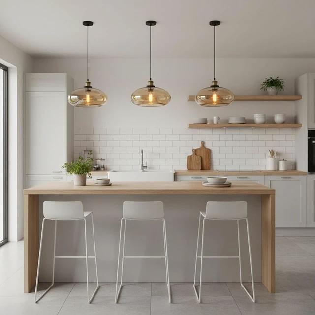 Alt view image 5 of 7 - 11" Amber Glass Pendant Light Industrial Vintage Design Suitable for Kitchen Island Bedroom Dining Room Adjustable Height E26 Bulb Compatible (Amber)
