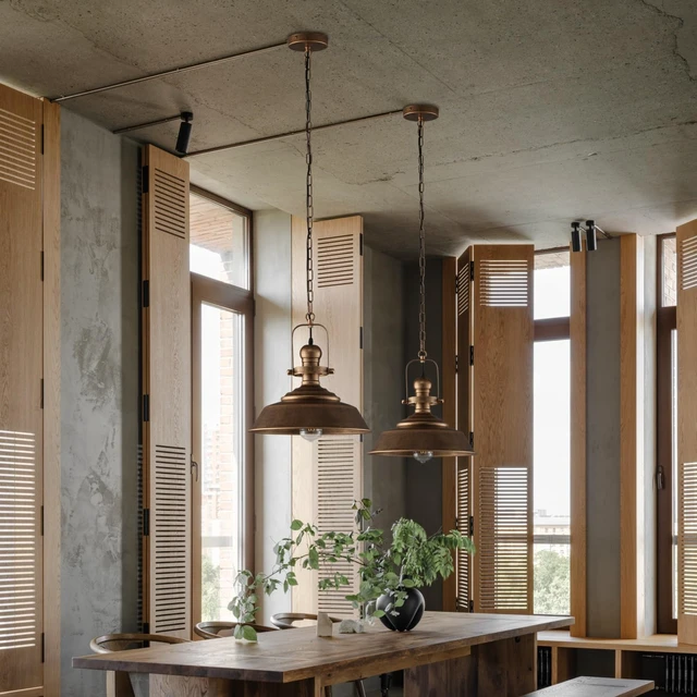 Alt view image 3 of 7 - 14.2" Farmhouse Pendant Light for Kitchen Island, Oil Rubbed Bronze Fixture