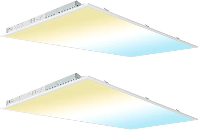 Main image of kadision 2x4 LED Flat Panel Light, 5-Wattage and 3-CCT Adjustable, 2 Pack