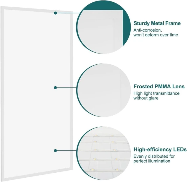 Alt view image 4 of 7 - kadision 2x4 LED Flat Panel Light, 5-Wattage and 3-CCT Adjustable, 2 Pack