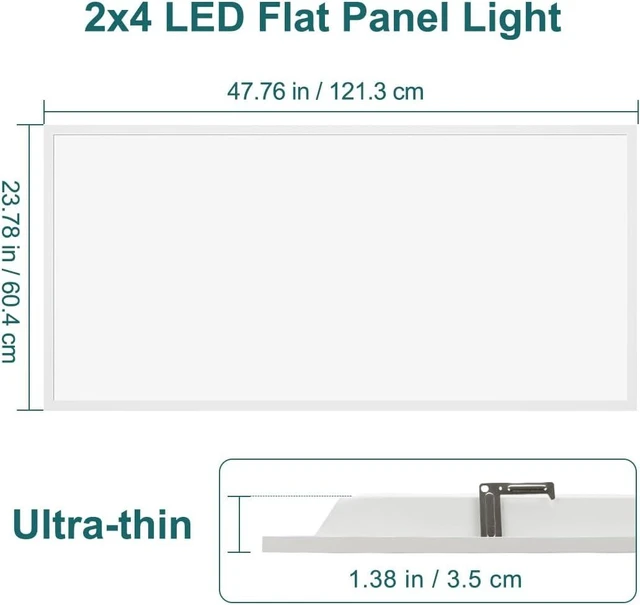 Alt view image 7 of 7 - kadision 2x4 LED Flat Panel Light, 5-Wattage and 3-CCT Adjustable, 2 Pack