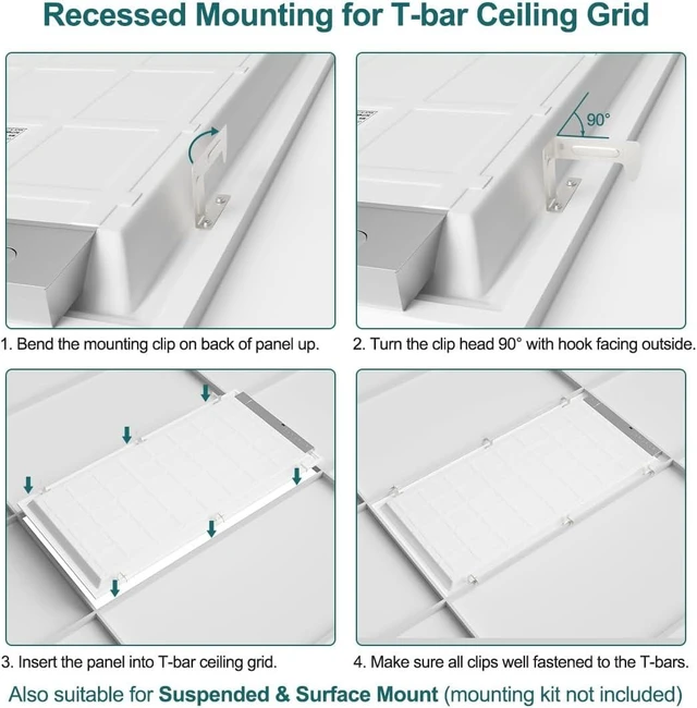 Alt view image 6 of 7 - kadision 2x4 LED Flat Panel Light, 5-Wattage and 3-CCT Adjustable, 2 Pack