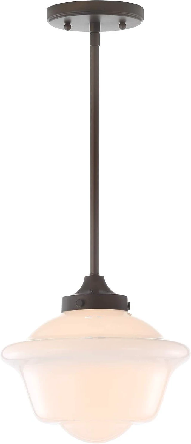 Main image of JONATHAN Y Kurtz 1-Light Schoolhouse Pendant 9.5", Oil Rubbed Bronze