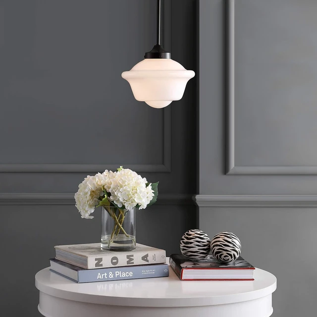 Alt view image 3 of 7 - JONATHAN Y Kurtz 1-Light Schoolhouse Pendant 9.5", Oil Rubbed Bronze