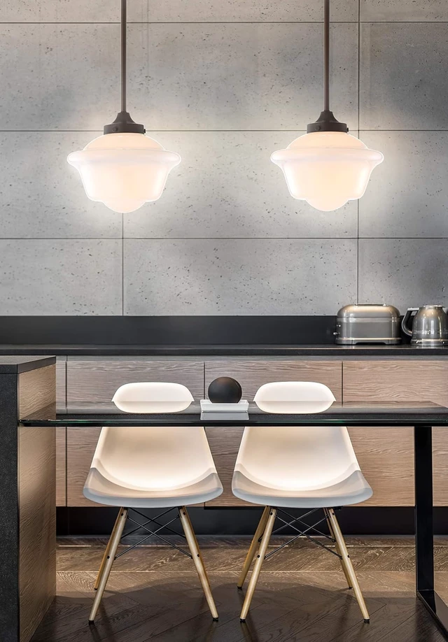 Alt view image 6 of 7 - JONATHAN Y Kurtz 1-Light Schoolhouse Pendant 9.5", Oil Rubbed Bronze