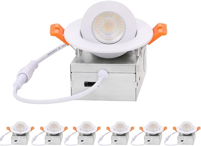 Main image of ZYC Gimbal LED Recessed Lighting - 3 Inch 5CCT 7W 360° Rotation Adjustable Eyeball Light,LED Swivel Spotlight,Directional Sloped Ceiling Light,Dimmable Canless Wafer Downlight Pack of 6 White.
