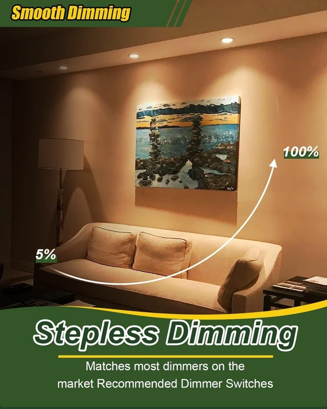 Alt view image 6 of 7 - ZYC Gimbal LED Recessed Lighting - 3 Inch 5CCT 7W 360° Rotation Adjustable Eyeball Light,LED Swivel Spotlight,Directional Sloped Ceiling Light,Dimmable Canless Wafer Downlight Pack of 6 White.