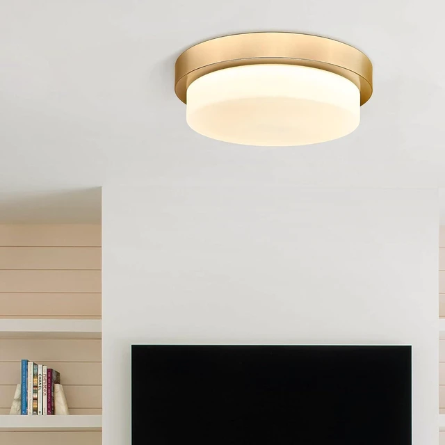 Alt view image 2 of 7 - 13" Gold LED Flush Mount Ceiling Light, 24W, 5CCT
