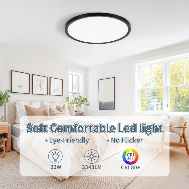 Alt view image 3 of 7 - 14.9 Inch LED Flush Mount Ceiling Light,5CCT,32W,3343LM (2Pack)