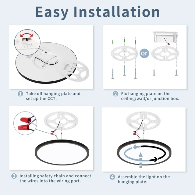 Alt view image 6 of 7 - 14.9 Inch LED Flush Mount Ceiling Light,5CCT,32W,3343LM (2Pack)