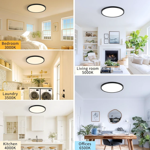 Alt view image 7 of 7 - 14.9 Inch LED Flush Mount Ceiling Light,5CCT,32W,3343LM (2Pack)