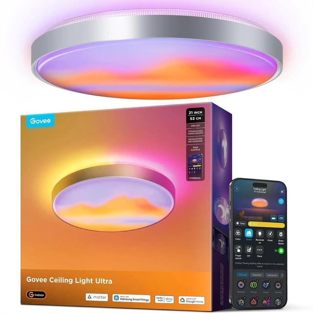 Main image of Govee Ceiling Light Ultra 21 Inch, 5000LM Smart Flush Mount Ceiling Light