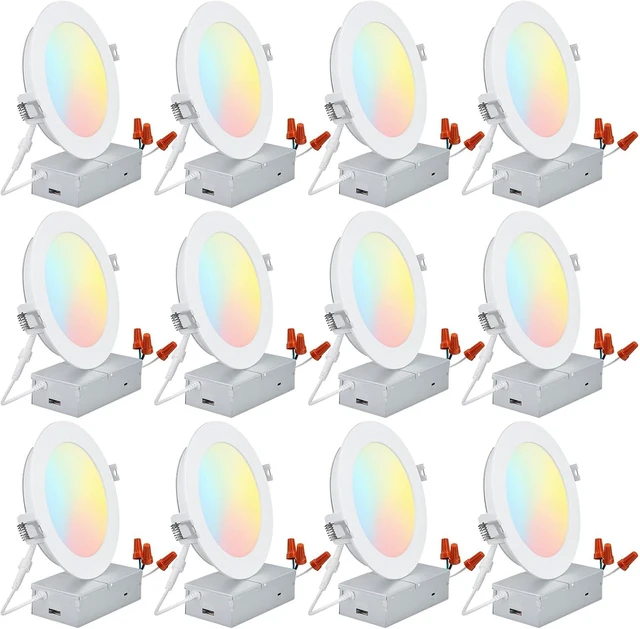 Main image of TORCHSTAR 12-Pack 5CCT 6 Inch LED Recessed Ceiling Light, CRI 90