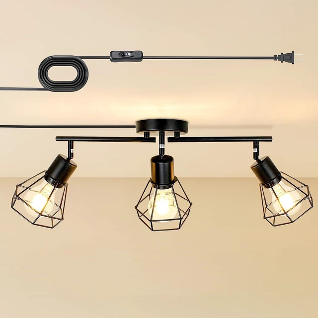 Main image of LTBLIGHT 3-Light Plug in Ceiling Light with 16.4ft Power Cord & Switch
