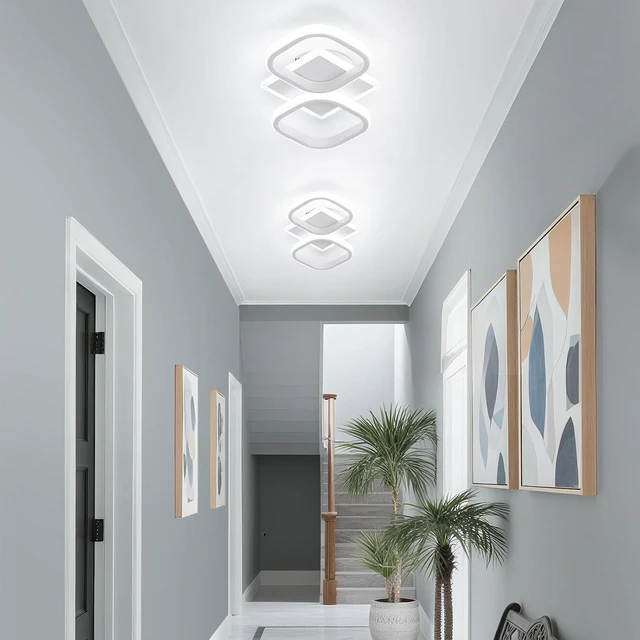 Alt view image 3 of 7 - ElDISUNY Modern Ceiling Lights LED 30w White Elegant Square Lamp LED Ceiling Lights Fixture for Indoor Home Hallway Office Kitchen Living Room Bedroom Dining Room -30w Cool White Light 6000K