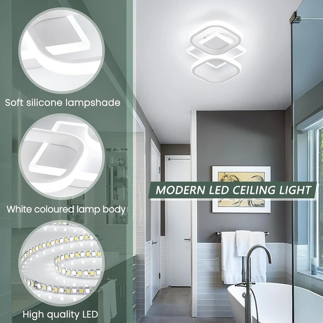 Alt view image 4 of 7 - ElDISUNY Modern Ceiling Lights LED 30w White Elegant Square Lamp LED Ceiling Lights Fixture for Indoor Home Hallway Office Kitchen Living Room Bedroom Dining Room -30w Cool White Light 6000K