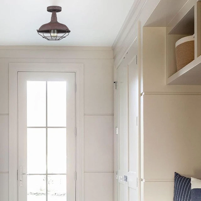 Alt view image 4 of 7 - DAYCENT Semi Flush Mount Ceiling Light Barn Style Light Fixtures