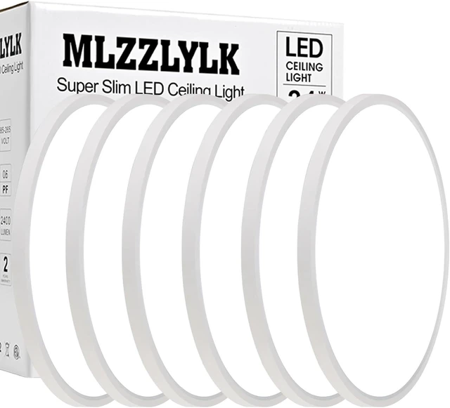 Main image of 6PK 15.8 inch LED Flush Mount Ceiling Light Fixture,36W 3600LM,3000K/4000K/6000K CCTSelectable Super Slim LED Ceiling Light ,Close to Ceiling Round Flat Panel light for Bedroom,Kitchen,Hallway,White