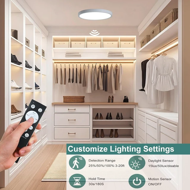 Alt view image 3 of 6 - 12 Inch Motion Sensor LED Ceiling Light, White