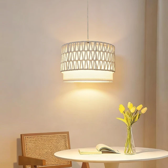 Alt view image 6 of 7 - Plug in Hanging Lamp with RGB Smart Bulb Plug-in Cord Pendant Light with 15ft Cord Fixture Pendant Lights for Bedroom Kitchen Living Room Dining Room