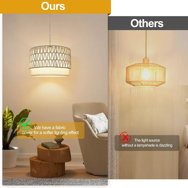 Alt view image 4 of 7 - Plug in Hanging Lamp with RGB Smart Bulb Plug-in Cord Pendant Light with 15ft Cord Fixture Pendant Lights for Bedroom Kitchen Living Room Dining Room