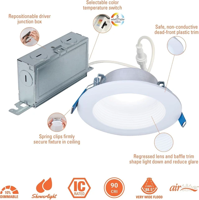Alt view image 2 of 7 - HALO LT 4 inch Baffle Canless LED Recessed Light 5CCT 650 lm