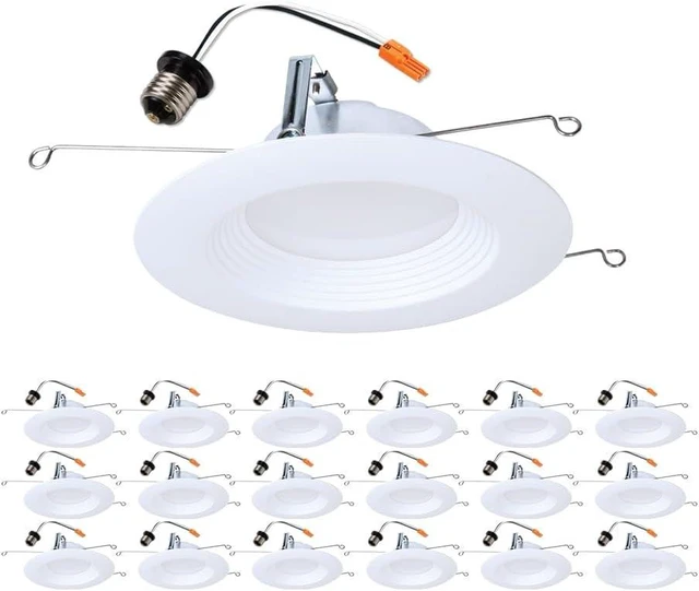 Main image of HALO LTE 5/6 inch LED recessed Can Light Trim 3000K, dimmable 600lm 18PK