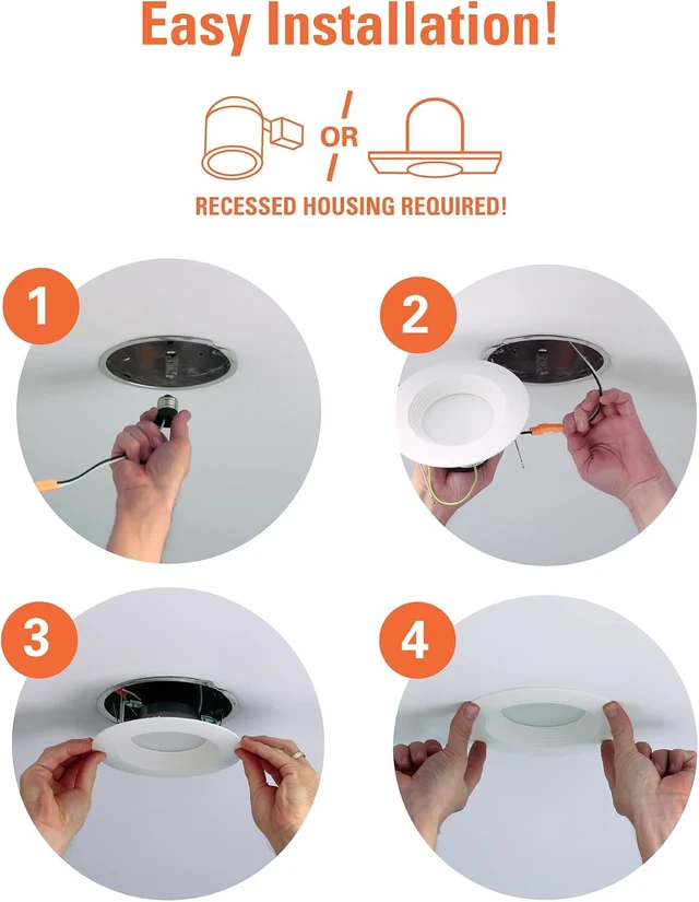 Alt view image 4 of 6 - HALO LTE 5/6 inch LED recessed Can Light Trim 3000K, dimmable 600lm 18PK