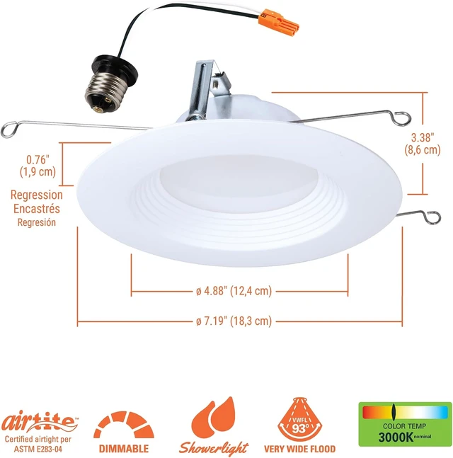 Alt view image 3 of 6 - HALO LTE 5/6 inch LED recessed Can Light Trim 3000K, dimmable 600lm 18PK