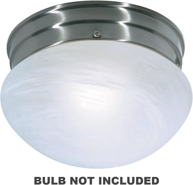 Alt view image 3 of 3 - NUVO SF76/671 One Light Mushroom Flush Mount, Brushed Nickel/Alabaster Glass