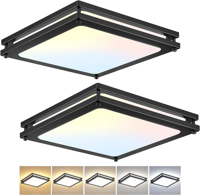 Main image of Square Ceiling Light Fixture - 2 Pack 12 Inch 36W 3000K/3500K/4000K/5000K/6000K Adjustable Flush Mount Led Light for Bathroom Bedroom Kitchen Hallway