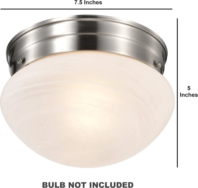 Alt view image 2 of 3 - NUVO SF76/671 One Light Mushroom Flush Mount, Brushed Nickel/Alabaster Glass