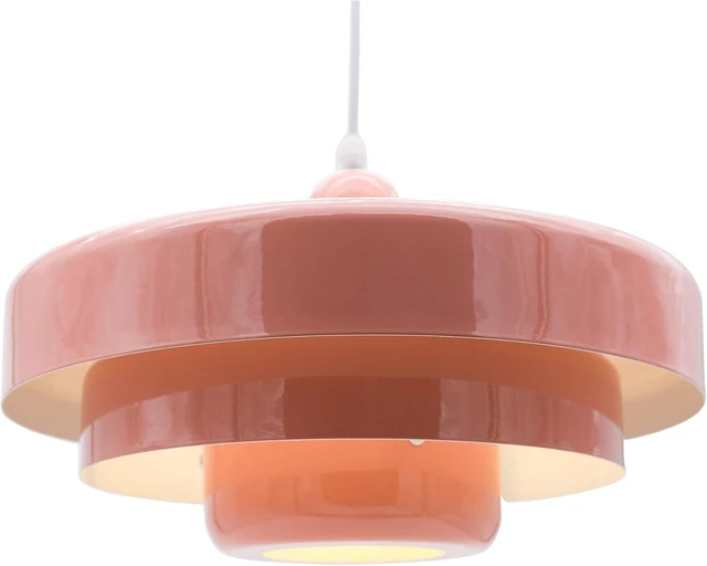 Main image of Pink Pendant Light Mid Century Pendant Lamp Nordic Pendant Lighting Fixture Hanging Ceiling Light 3-Layer Shade Design for Kitchen Island Dining Table Bedroom