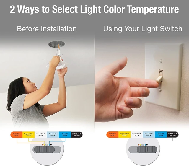 Alt view image 4 of 7 - Feit Electric 5/6 Inch LED Directional Downlight, 75W Eq, 5CCT Selectable