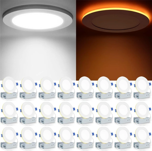 Main image of Meconard 24 Pack 4 Inch 5CCT LED Recessed Lighting with Night Light, White