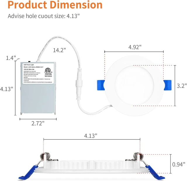Alt view image 4 of 7 - Meconard 24 Pack 4 Inch 5CCT LED Recessed Lighting with Night Light, White