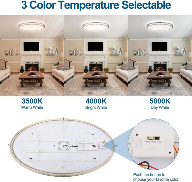 Alt view image 2 of 7 - DAKASON 32 Inch Oval LED Flush Mount Ceiling Light Fixture for Kitchen 50W