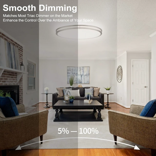 Alt view image 3 of 7 - DAKASON 32 Inch Oval LED Flush Mount Ceiling Light Fixture for Kitchen 50W