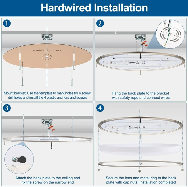 Alt view image 6 of 7 - DAKASON 32 Inch Oval LED Flush Mount Ceiling Light Fixture for Kitchen 50W