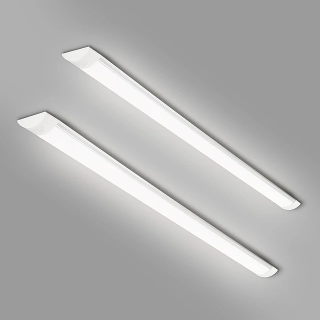 Main image of 2 Packs 4FT LED Batten Light, Ultra-Thin Ceiling Surface Mounted Light, 40W, 4000K, IP20, LED Ceiling Lamp for Garage, Shop, Hallway, Office, Market, ver.2