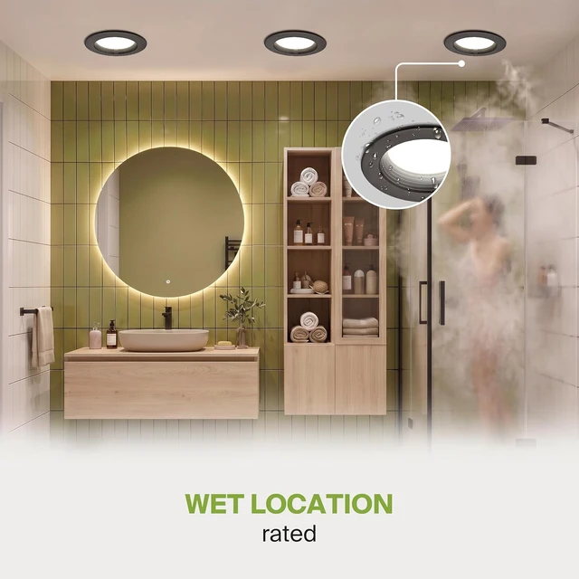 Alt view image 6 of 7 - ASD 6 Pack Bronze Retrofit LED Recessed Lighting 6 Inch, 5CCT Wafer Lights