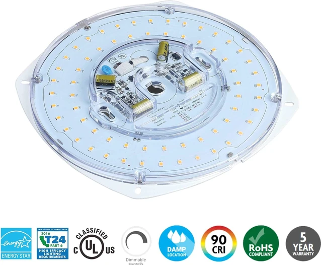 Alt view image 3 of 3 - 7.4" LED Light Engine 8.39" Overall Ceiling Fan Light Replacement