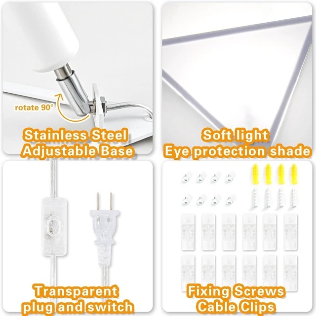 Alt view image 4 of 7 - 2 Pack Corner Light, Modern Corner Ceiling Light for Living Room, Bedroom, Office - White